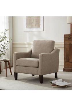 Modern Taupe Upholstered Accent Chair – Living Room Chair