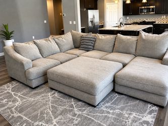 Stanton Oversized Sectional w/ Chaise + Ottoman – Delivery Available