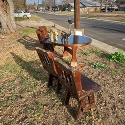 Table And Four Chairs Solid Wood