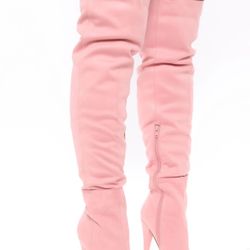 Fashion Nova Over The Knee Boot - Blush