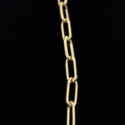 Gold Bracelet Chain Link 14K Solid New 