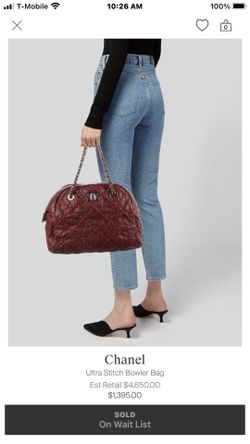 Auth Chanel $4850 Ultra Stitch Bowler Bag