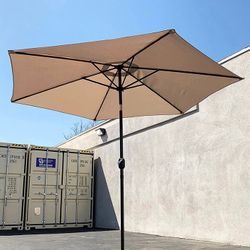 (NEW) $40 Outdoor 10ft Patio Umbrella with Tilt and Crank, Garden Market (Base not included)