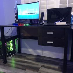 Dark Wood Writing Desk 