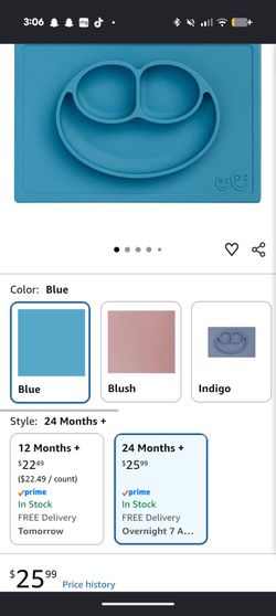 ezpz Happy Mat Silicone Placemat Blue