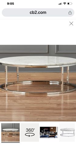CB2 marble coffee table