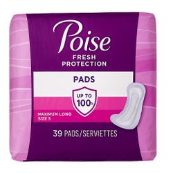 Poise Maximum Long Incontinence Pads - 39 Count