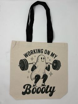 Working On My Boooty Ghost Canvas Tote Bag