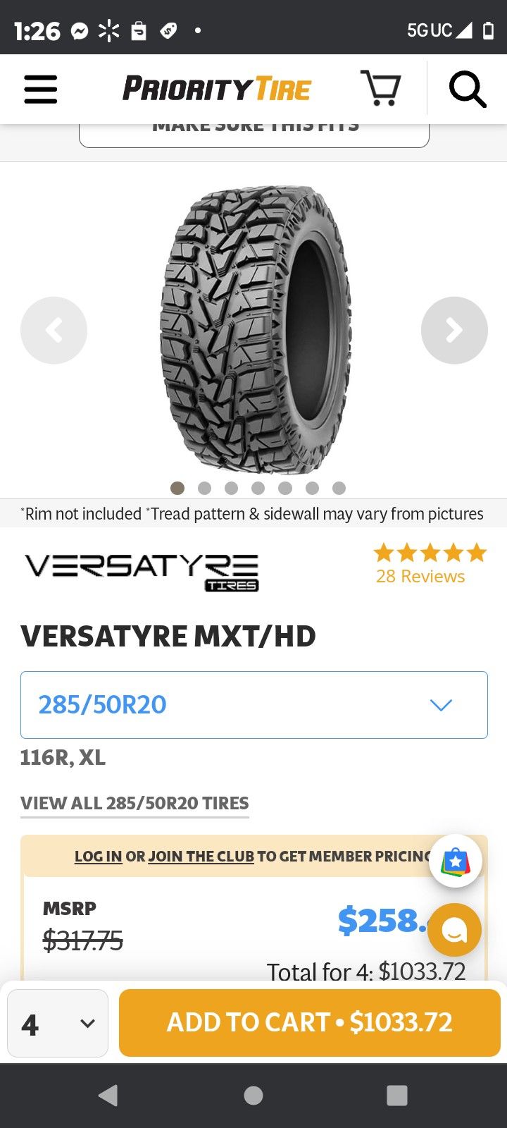 I HAVE ONLY ONE 22" tire and universal rim, both still have the labels