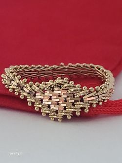 14K Yellow and Rose Gold Flexible Imperial Link Ring Size 8.75, Solid Gold/ Anillo de Oro Amarillo y Rosado Diseño de Eslabones! 👌🎁Post Tags: Anillo