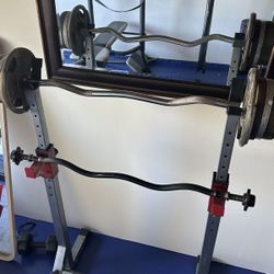 Weights Curl Bar & Rack