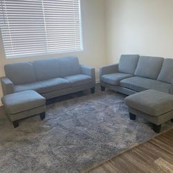 🛋️ 2-Piece Sectional Sofa Set – Great Condition – Dark Gray – $270