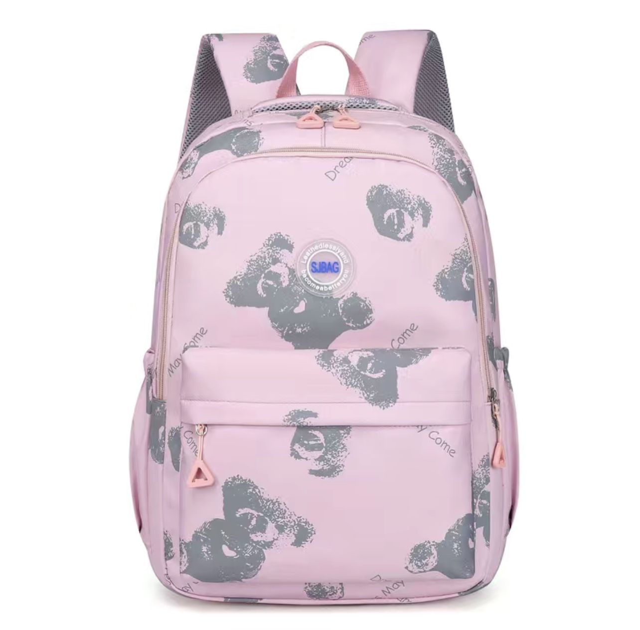 School Backpack Pink Bear Nylon Student Bag Laptop Student Backpack Brand New