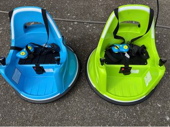 Kid zone 12V smart bumper cars (x2 Blue and Green)