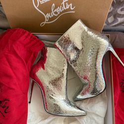 Christian Louboutin, high heeled boots, Silver , 36,5(6,5)