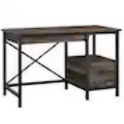 Sauder Carbon Oak 48 in. Rectangular Desk