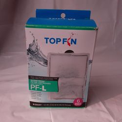 Top Fin Filter Cartridges PF-L 6 Pack Water Filter Activated Carbon