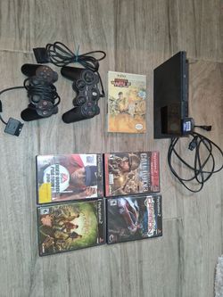 Playstation 2 (PS2) Bundle w/2 controllers & 5 games