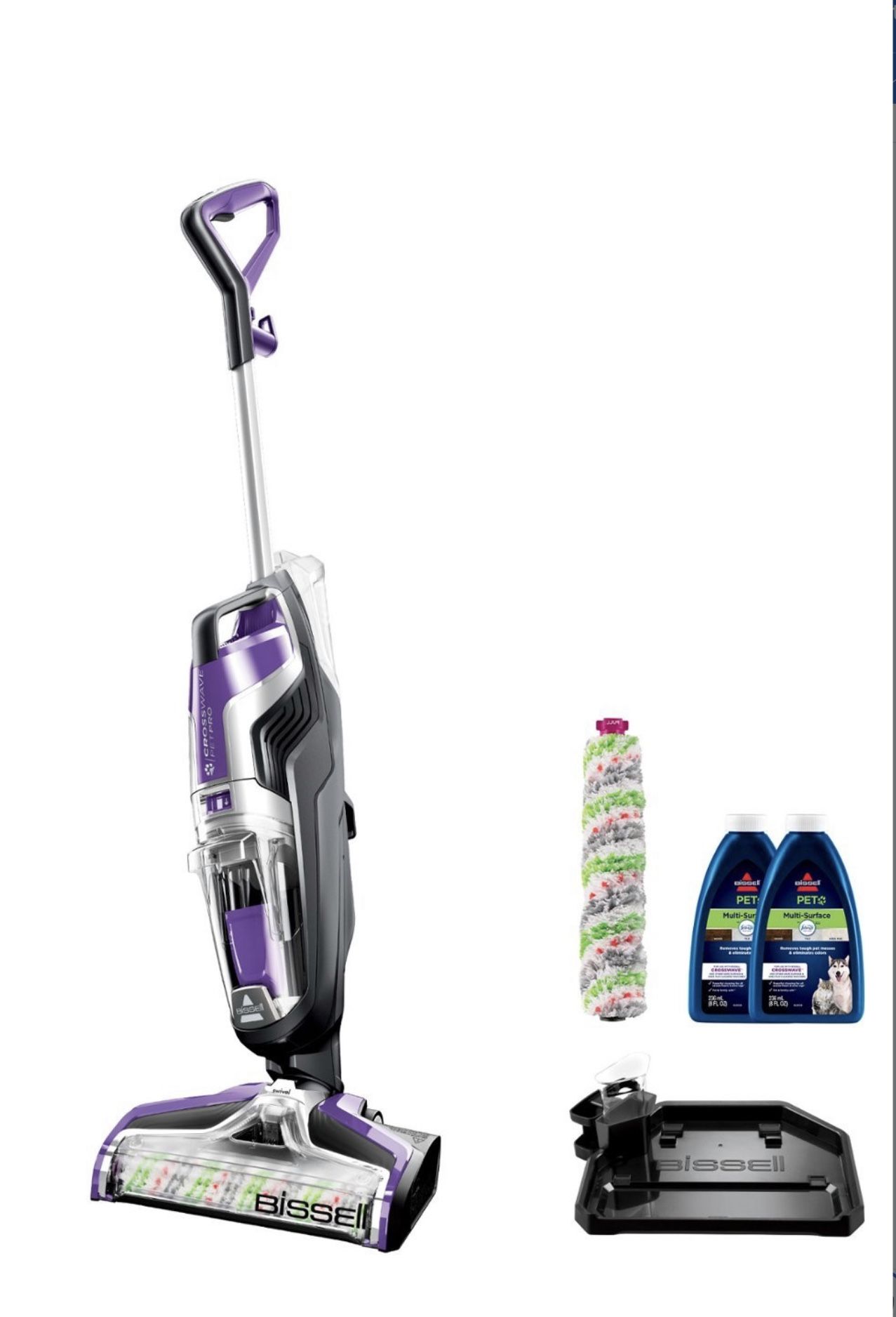 BISSELL - CrossWave Pet Pro All-in-One Multi-Surface Cleaner - Grapevine Purple and Sparkle Silver