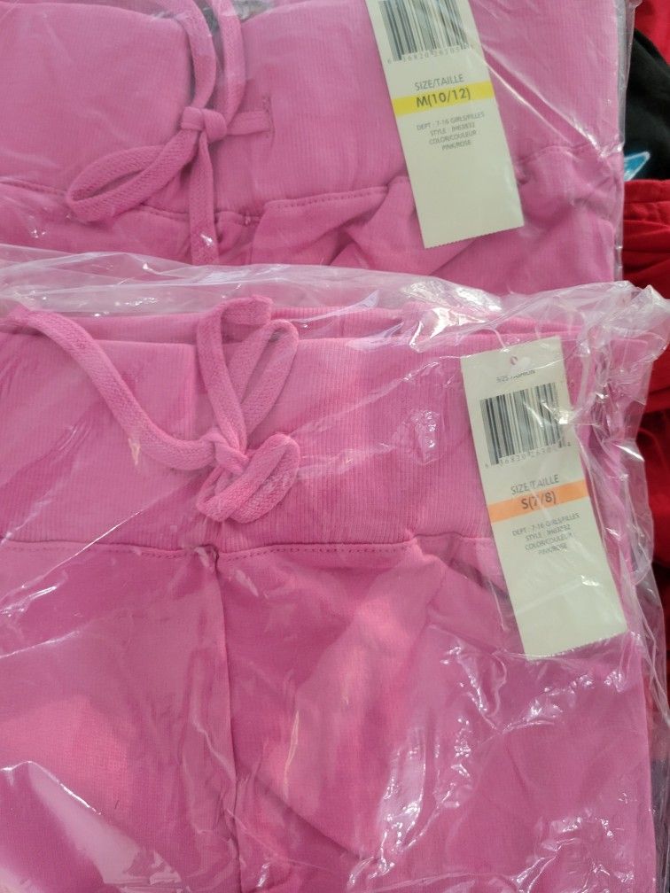 2 Pairs Kids Pink Guess Sweatpants--New With Tags