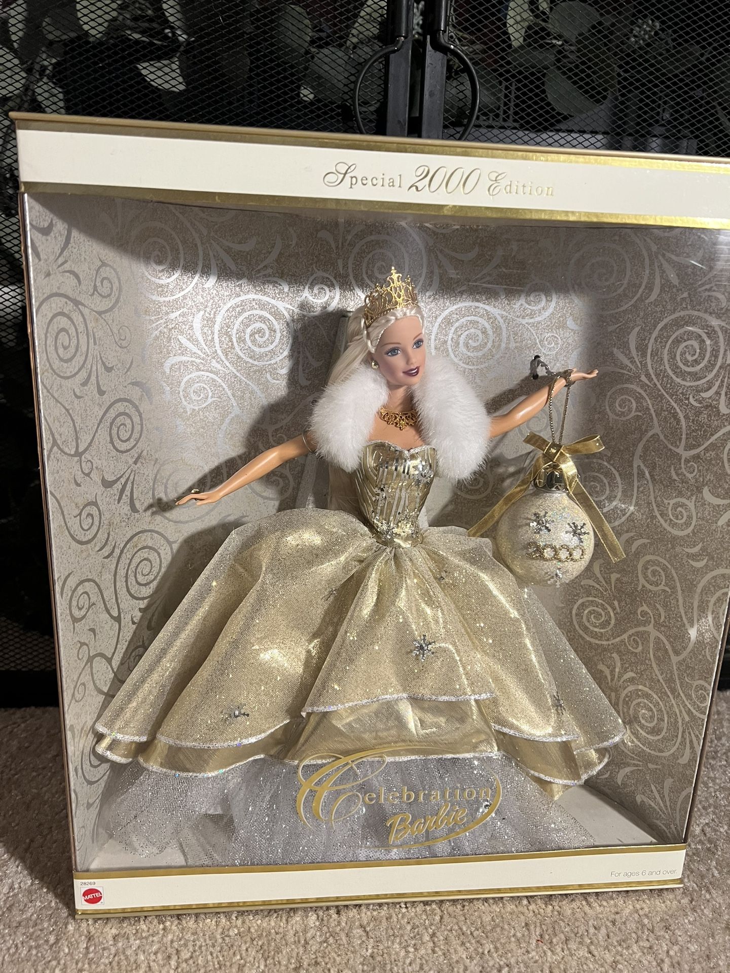 Celebration Barbie Doll Special 2000 Edition Golden Ball Ornament Unopened New