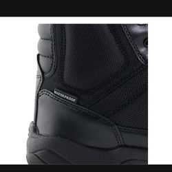 Interceptor Pilot Men’s Zippered Tactical Work Boots, Slip Resistant, Waterproof, Black