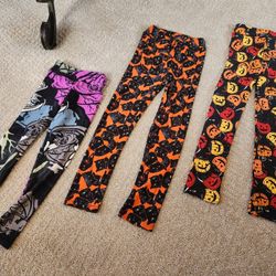 Lularoe HALLOWEEN leggings Girls S/M L/XL Bats Cats Jack-O-Lanterns NEW NWOT & USED