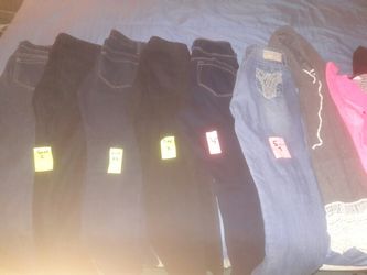 6 jeans,different sizes,blouse and jacket