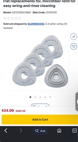 Set of 4 Microfiber Flat Mop Replacement Refill Pads