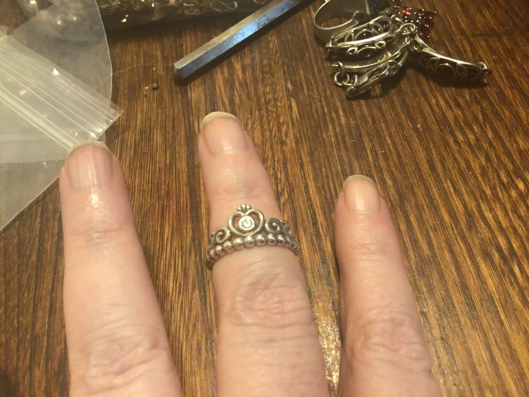 Sterling Cz Pandora tiara ring Size 5