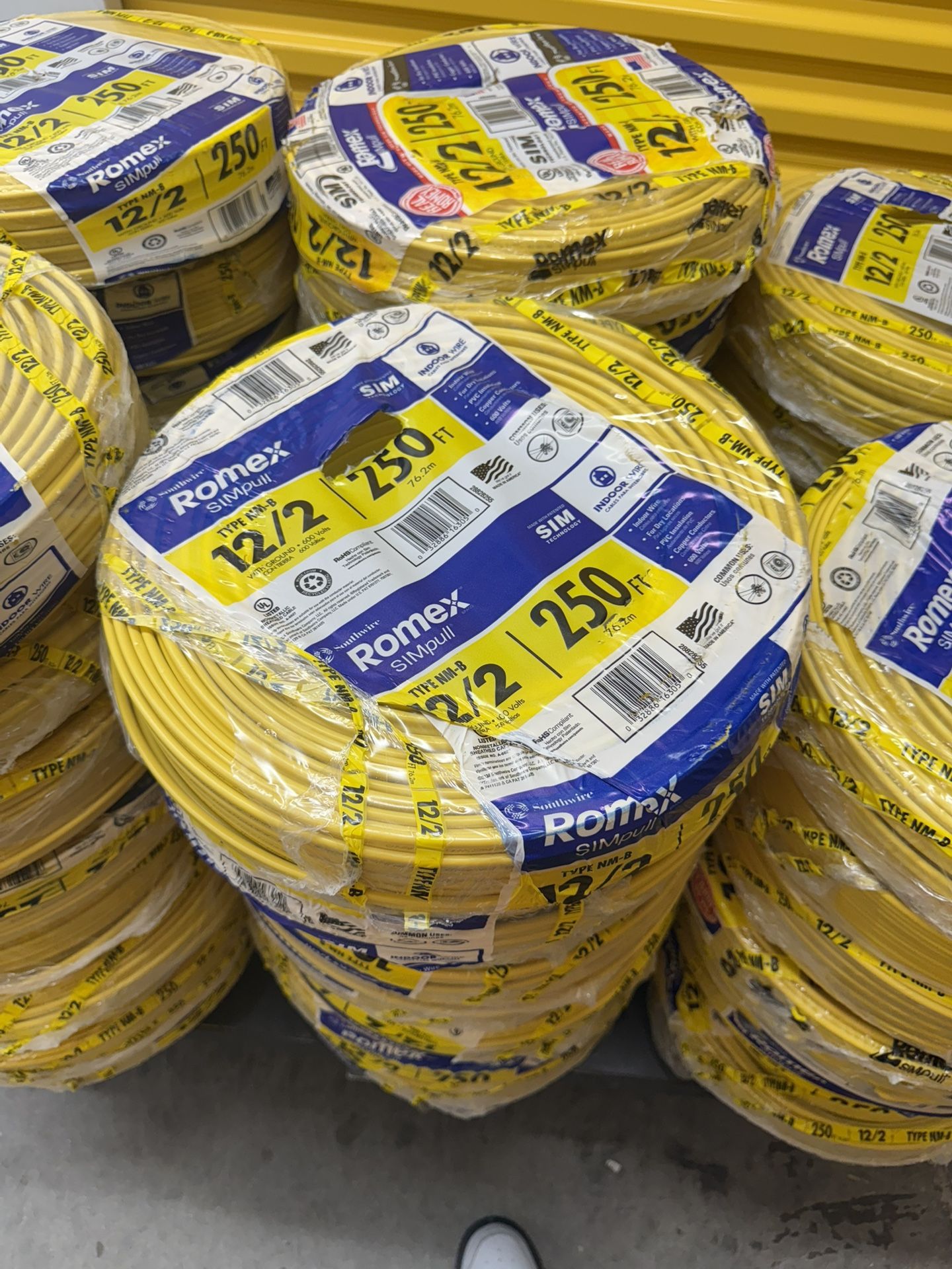 250 ft. 12/2 Solid Romex SIMpull CU NM-B W/G Wire