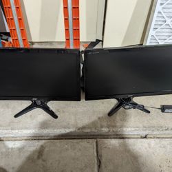 Two Widescreen Computer Monitors