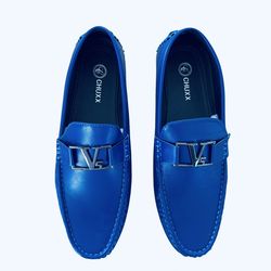 Major Motion Pictures Studios / Tv Show Wardrobe NEW size 8.5 mens chuxx royal blue slip on dress shoes