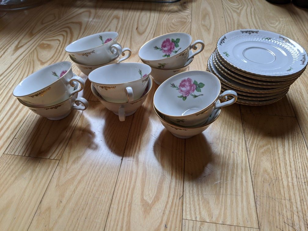 10-piece tea/coffee set authentic vintage Seltmann Weiden Bavaria Elisabeth Porcelain