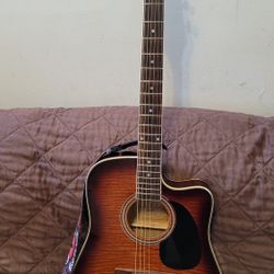 CARLO ROBELLI CW4103FCS THINLINE ACOUSTIC ELECTRIC GUITAR IN SUNBURST COLOR.