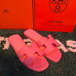 Hermes Oran Sandals Pink Women’s 6