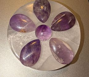 Polished Amethyst Crystal Stone flower