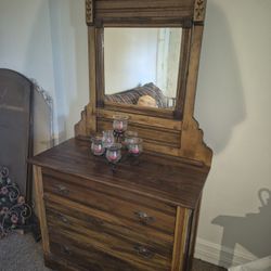 Wood Dresser With Mirror