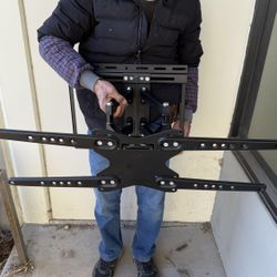 New In Box 32 To 65 Inch Dual Arm Swivel TV Television Wall Mount Bracket Stand 110 Lbs Capacity With Hardwares 