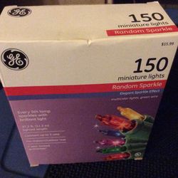 NIB...General Electric 150 Miniature Multicolor RANDOM SPARKLE Lights