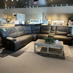 Grey 6pc Power Reclining Sectional Couch