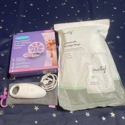Frida Mom 2-in-1 Lactation Massager, TheraPearl 3-in-1 Breast Therapy Packs & Breast Milk Storage Bags