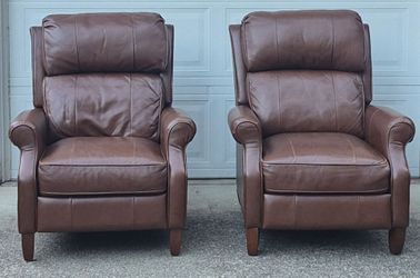 Set of 2 Brown Faux Leather Recliner Chair