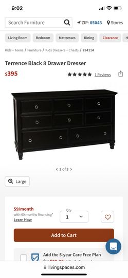 Terrence Black 8 Drawer Dresser from Living Spaces for Sale in Scottsdale,  AZ - OfferUp