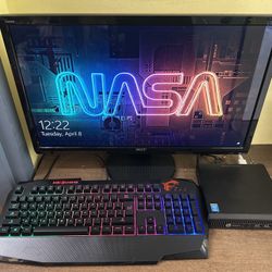 HP EliteDesk 800 G1 PC With 23 Inch Monitor Including Gaming Keyboard And Mouse