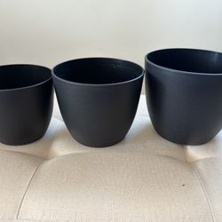 Stacking Plant Pots - 4’’ , 4.5’’ 5’’ Black 