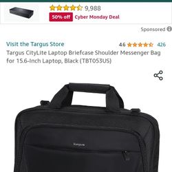 Targus CityLite Notebook / LAPTOP ,BAG,  Case TBT053US, BRAND NEW
