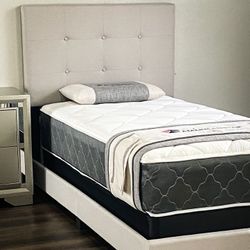 Brand New Twin Beds For Sale/Complete Bed Frame With New Mattress/Fast Delivery 