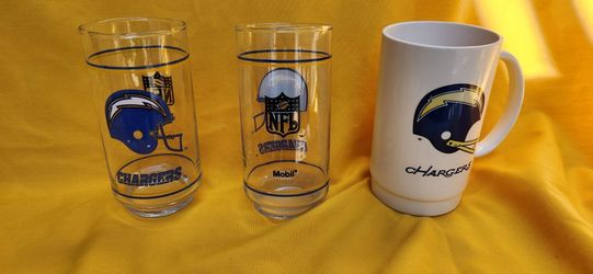 Vintage 1980s NFL San Diego Chargers Glasses and Mug