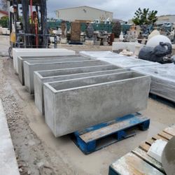 Concrete Large Rectangular Planters / Cement Backyard Patio Garden Planter Pots